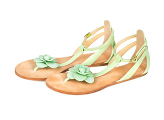 Green womens sandals