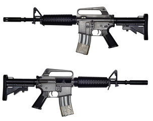 Assault rifle on white background