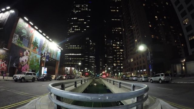 Timelapse of cars on Grand Ave. in the evening