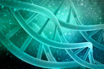 3d render of dna structure, abstract background