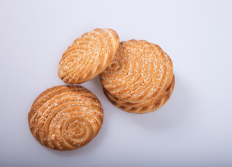 Several cookies isolated on white background