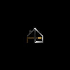 Letter A Home Property Metallic Silver Abstract Icon Modern Logo Design Template Element Vector