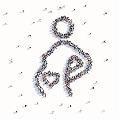 A lot of people form a pregnant woman