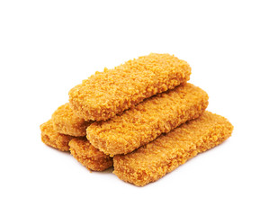 Fish stick in breadcrumbs isolated