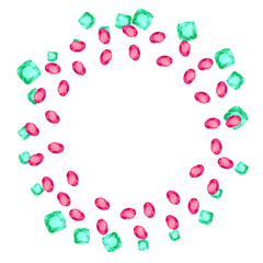 Cartoon gem circle frame