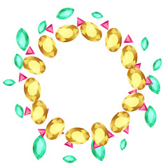 Cartoon gem circle frame