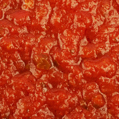 Surface coated with tomato sauce