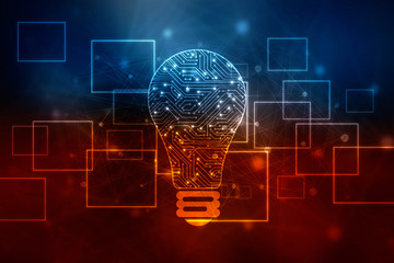 
bulb future technology, innovation background, creative idea concept 