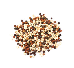 Pile of quinoa seeds isolated