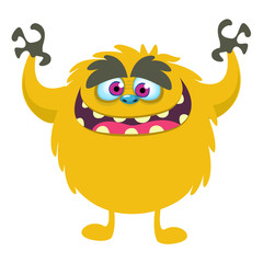 Happy cartoon monster. Vector Halloween illustration