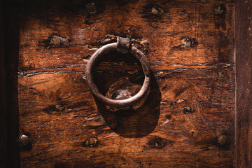 Old Wooden Door with Door Knocker