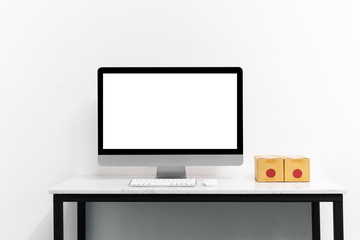 Mock up computer and desktop for your advertise.