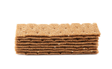 Thin rye crispy cracker isolated