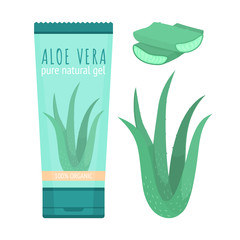 Aloe Vera pure natural gel, slices and plant - 212720051
