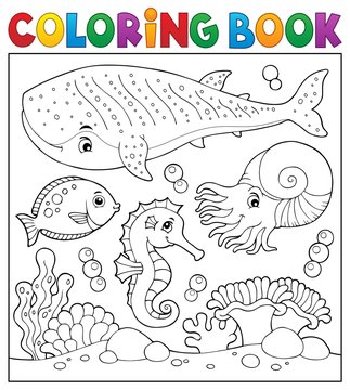Coloring book sea life theme 2