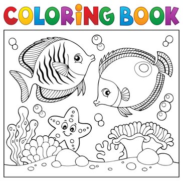 Coloring book sea life theme 5