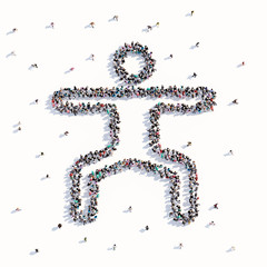 A lot of people form a training person