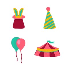 Circus icons in doodle style.