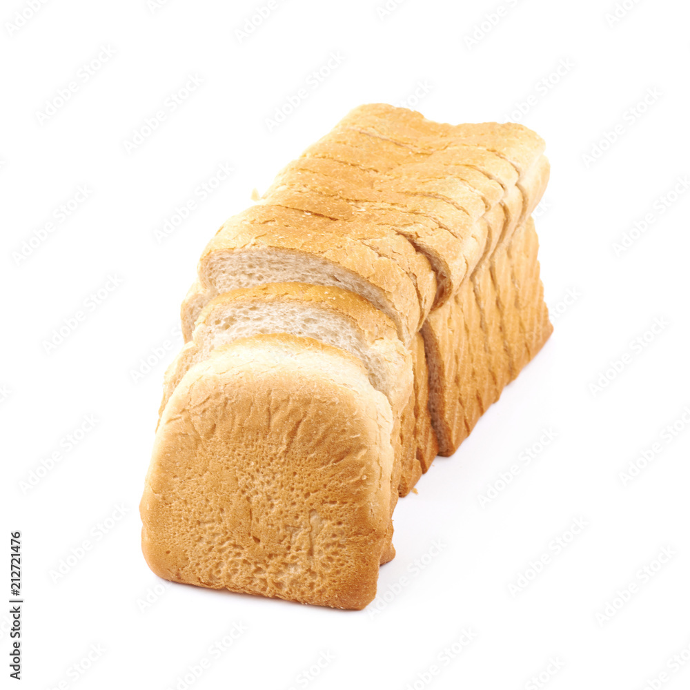 Poster Sliced white bread isolated