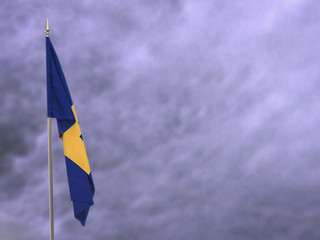 Flag of Barbados hanging down dangling