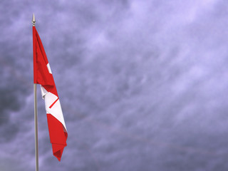 Flag of Canada hanging down dangling