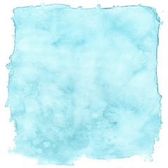 Hand painted watercolour sea water splash texture, abstract blue color watercolor background