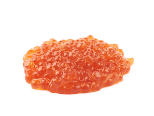 Pile of red caviar isolated