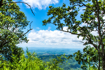 The point of view of the mountains at Pha Sut Pen Din in Pa Hin Ngam National Park , Chaiyaphum in Thailand.