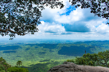 The point of view of the mountains at Pha Sut Pen Din in Pa Hin Ngam National Park , Chaiyaphum in Thailand.
