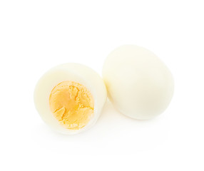 Sliced chicken egg isolated