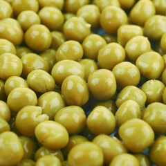 Surface covered with the green peas