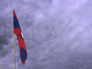 Flag of Laos hanging down dangling
