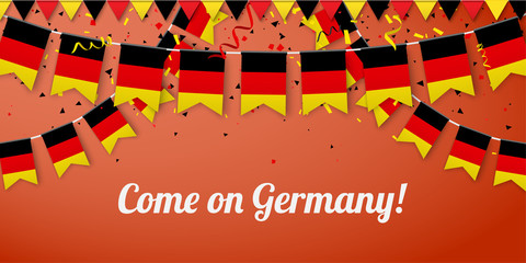 Come on Germany! Background with national flags.