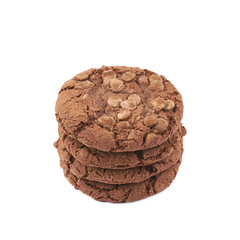 Chocolate chip cookie isolated