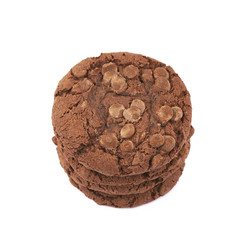 Chocolate chip cookie isolated