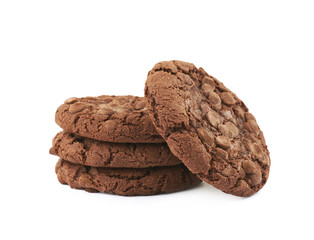 Chocolate chip cookie isolated