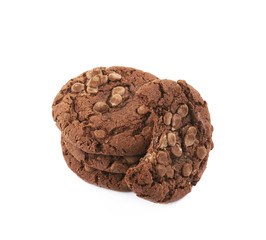 Chocolate chip cookie isolated