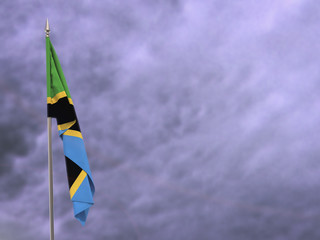 Flag of Tanzania hanging down dangling