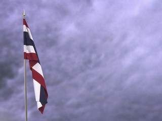 Flag of Thailand hanging down dangling