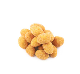Breadcrumb coated nut pile isolated
