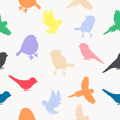 Birds silhouettes fullcolor pattern