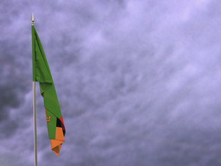 Naklejka na ściany i meble Flag of Zambia hanging down dangling