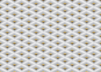 Naklejki  Wektor biały wzór wytłoczony siatki z tworzywa sztucznego bezszwowe tło ze złotym elementem wstawiania. Technologia tekstury komórki w kształcie diamentu. Strona internetowa wypełnić lekkim geometrycznym wzorem.