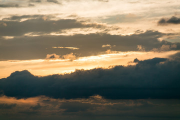 Dramatic sunset and sunrise sky. Fiery orange sunset sky. Beautiful sky.