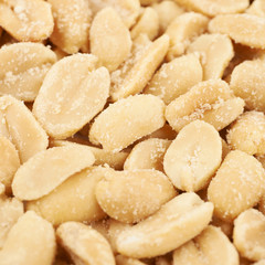 Surface coated with salted peanuts