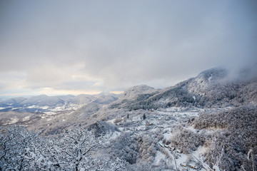 Landscape in the cold winter