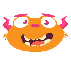 Cute cartoon alien humanoid monster. Vector illustration