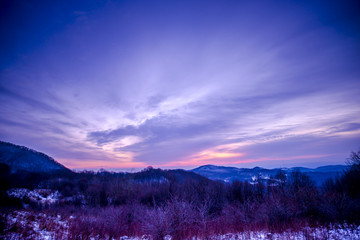 Obraz premium Morning sunrise in the winter