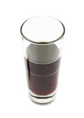 Tall glass of cola isolated