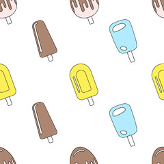 Seamless pattern with ice cream. Vector illustration.
